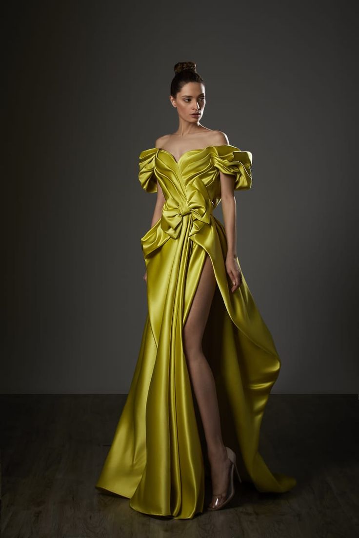 Ziad Germanos ZG86 - FOSTANI Head Turning Dress, Drape Gowns, A Line Evening Dress, Unique Prom Dresses, Simply Chic, Chiffon Gown, A Line Gown, Gorgeous Gowns, Dress Plus Size