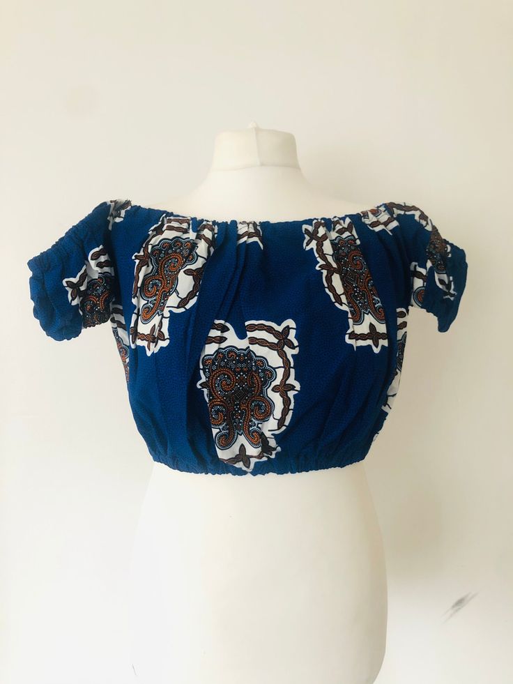 African print tube crop top