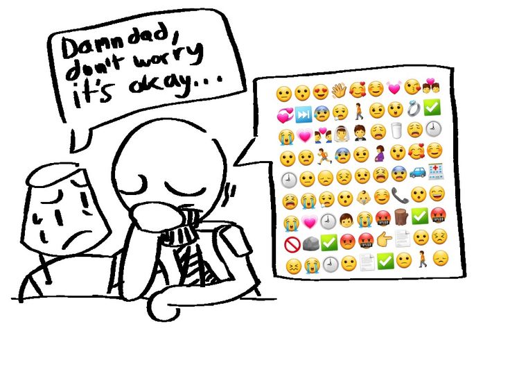 a drawing of two people sitting next to each other with emoticions on them