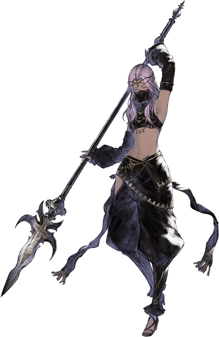 Sarafa | NIER Wiki | Fandom Polearm Character Art, Polearm Poses, Reincarnation Art, Nier Reincarnation, Leona League Of Legends, Long Pink Hair, Concept Art Character, Game Character Design, Female Character Design