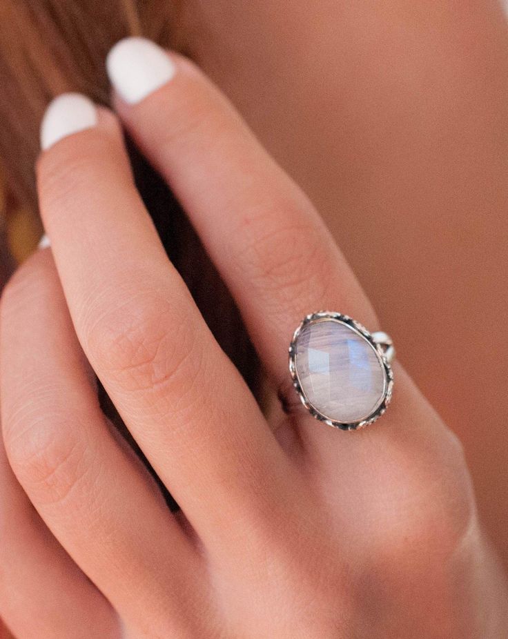 Moonstone Ring ~ Sterling Silver 925 ~ MR092 - Maresia Jewelry Moonstone Ring Sterling Silver, Labradorite Stone, Moonstone Ring, June Birth Stone, Handmade Boho, Ring Sterling Silver, Sterling Ring, Stone Rings, Silver 925