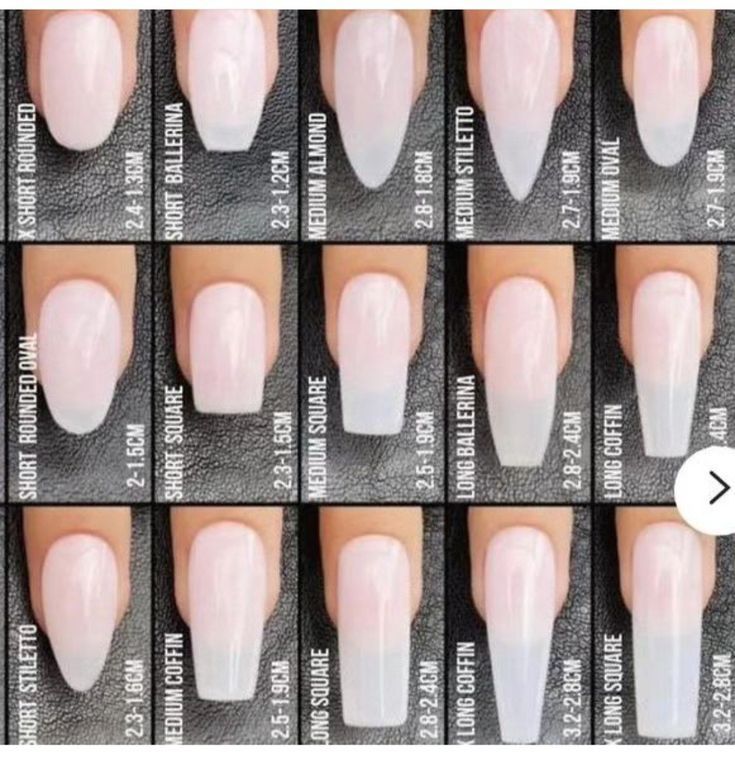 Different Nail Shapes On One Hand, Nail Sizes Shape Chart, Summa Nails, Gel Nails Shape, Types Of Nails Shapes, Adorable Nails, Nail Artwork, Cuticle Care, Fancy Nails Designs