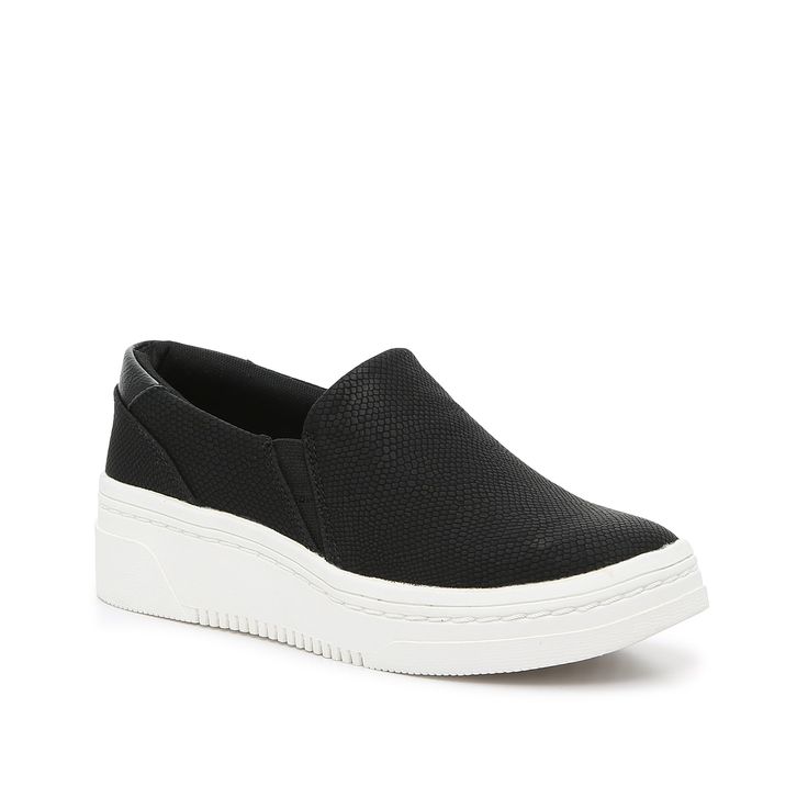 Dr. Scholl's-Madison Next Wedge Slip-On Sneaker Lift casual looks in sporty appeal with the Madison Next slip-on sneaker from Dr. Scholl's. This platform pair features an anti-microbial, anti-odor, Insole Technology with anatomical cushioning, comfort, and support. Synthetic Platform Wedge Sneakers, Synthetic Wedge Heel Platform Sneakers, Sporty Wedge Heel Sneakers For Sports, Sporty Wedge Sneakers For Sports, Slip-on Synthetic Wedge Sneakers For Sports, Slip-on Synthetic Platform Sneakers With Round Toe, Sporty Slip-on Synthetic Wedge Sneakers, Sporty Synthetic Slip-on Wedge Sneakers, Synthetic Wedge Sneakers With Cushioned Footbed For Sports