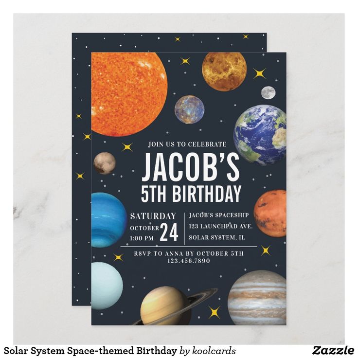 a space themed birthday party with planets and stars