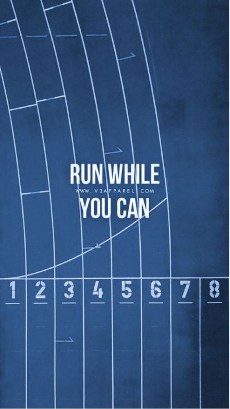 a blue poster with the words run while you can