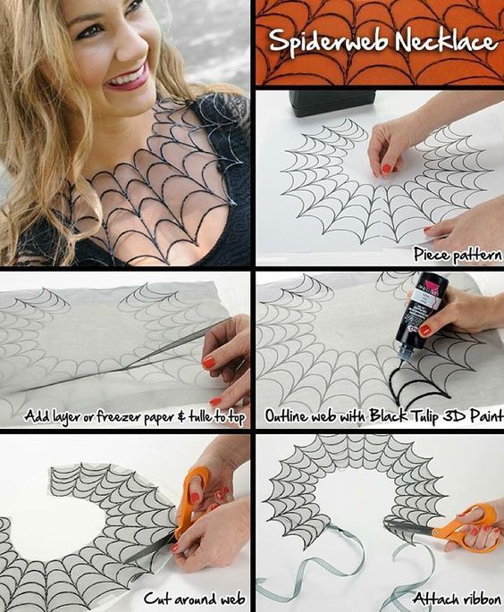 the instructions to make a spider web design