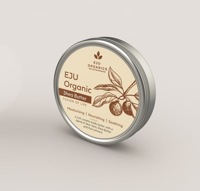 an open tin of organic shea butter