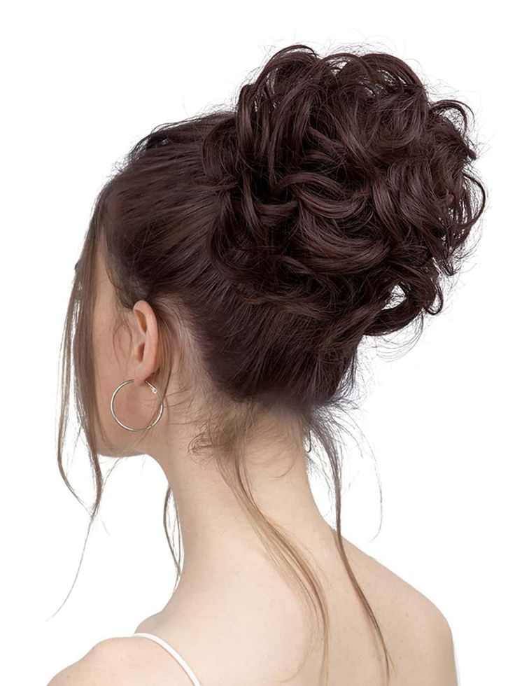 Free Returns ✓ Free Shipping✓. 6 "Messy Bun Bun Hair Curls Synthetic Wavy Bun Ponytail Hair Extensions Thick Updo Bun Women Girls, Pale Grayish Brown And Bleached Blonde- Synthetic Extensions at SHEIN. Curly Bun Hairstyles, Bun Hair Piece, Medium Curls, Curly Ponytail, Ponytail Hair Extensions, Messy Bun Hairstyles, Hair Updo, Black Natural Hairstyles, Long Curly