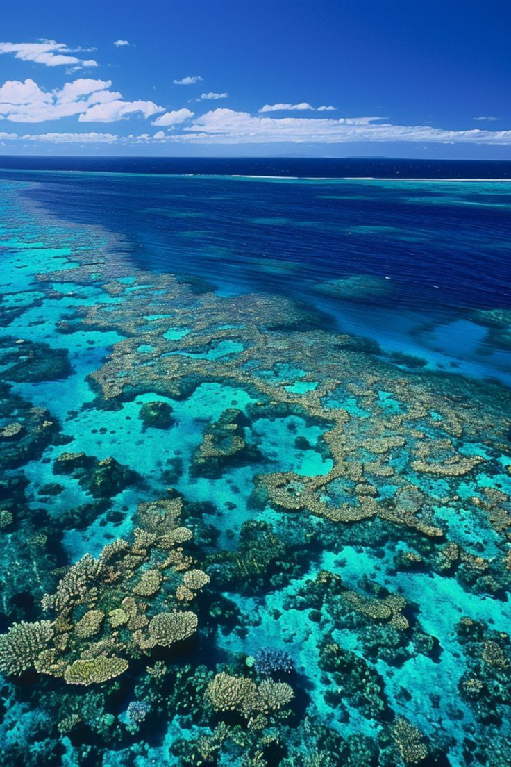 an aerial view of the great barrier reef