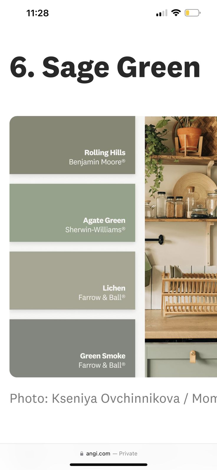 the color scheme for this kitchen has been changed to be gray and green, but it is