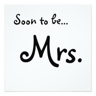 a white card with the words, soon to be mr and mrs written on it