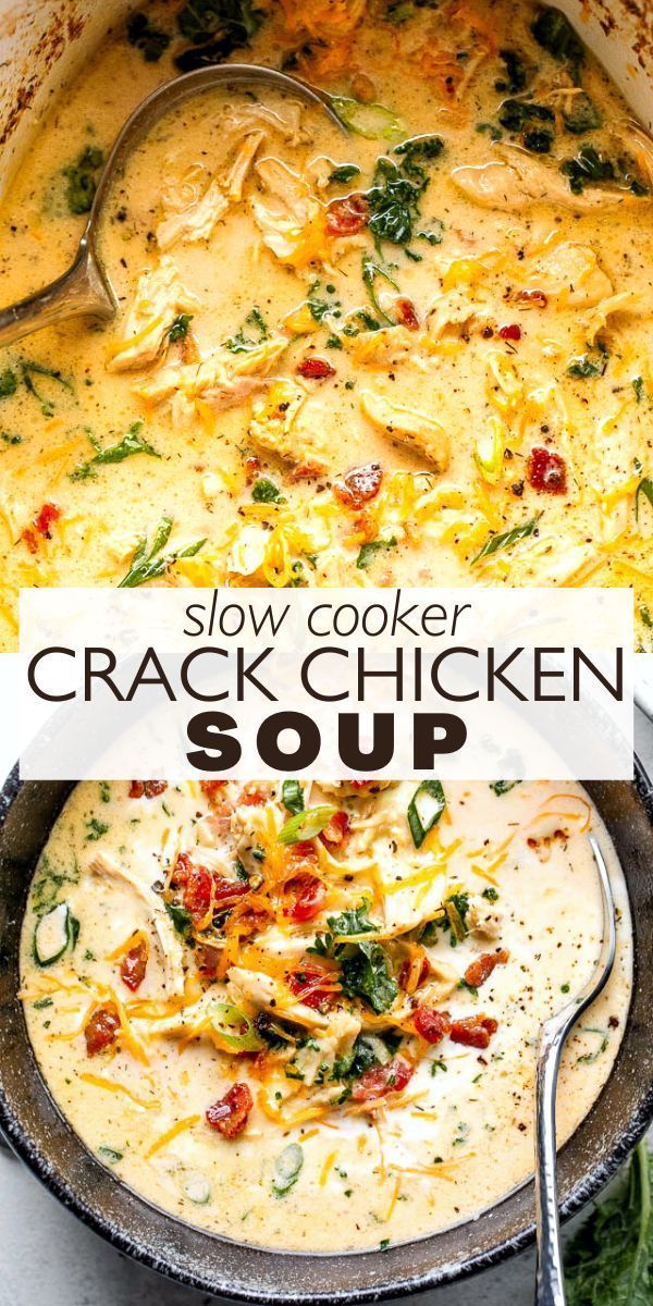 slow cooker crock chicken soup with spinach, tomatoes and cheese in it