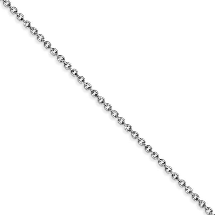 A classic, alternating pattern of round open links join together to create a beautiful cable necklace made of gleaming rhodium-plated 14k white gold. The solid, supple design of this 1.4mm chain features an easy to use lobster-claw closure to keep it safely in place. 30 inches in length. Cable Chain Necklace, Bow Jewelry, Disc Pendant, Small Pendant, Shell Pendant, Jewelry Companies, Black Bow, Watch Necklace, Gold Plated Silver