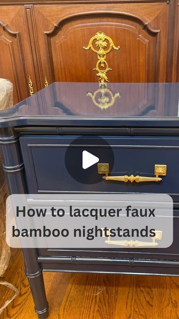 how to lacquer faux bamboo nightstands on an old dresser or desk