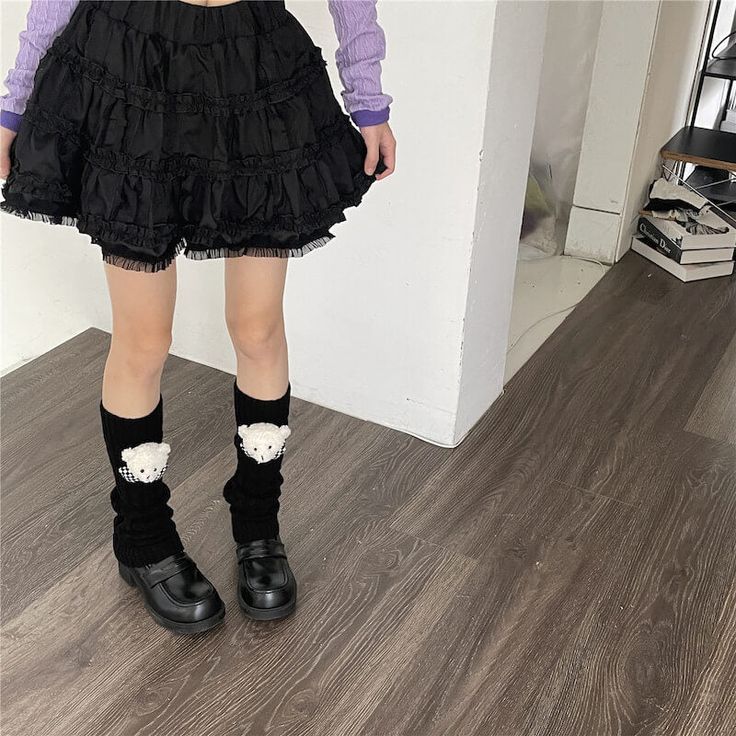 Material: Cotton Color: Black, White, Khaki, Coffee Fluffy Bear, Mini Pleated Skirt, Valentines Sale, Vintage Ribbon, Sweet Valentine, Grey Khakis, Dark Fashion, Leg Warmers, Pleated Skirt