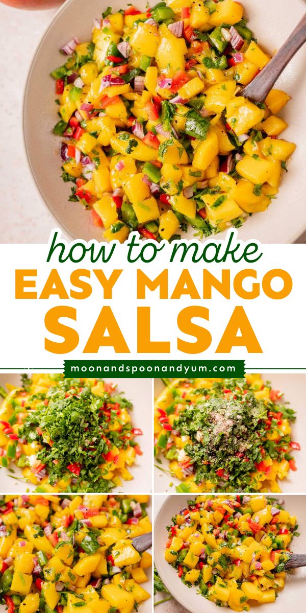 This best mango salsa is always a hit whether serving at home or while entertaining a crowd. Learn how to make this easy salsa recipe made with ripe juicy mangos, lime, and a subtle touch of spice. The well-rounded flavors complement a large variety of dishes! Mexican Mango Salsa Recipe, Mango Salsa With Frozen Mango, Grouper With Mango Salsa, How To Make Mango Salsa, Mango Pineapple Salsa Recipe, Mango Salsa Dip, Canned Mango Salsa Recipe, Mango Lime Salsa, Homemade Mango Salsa