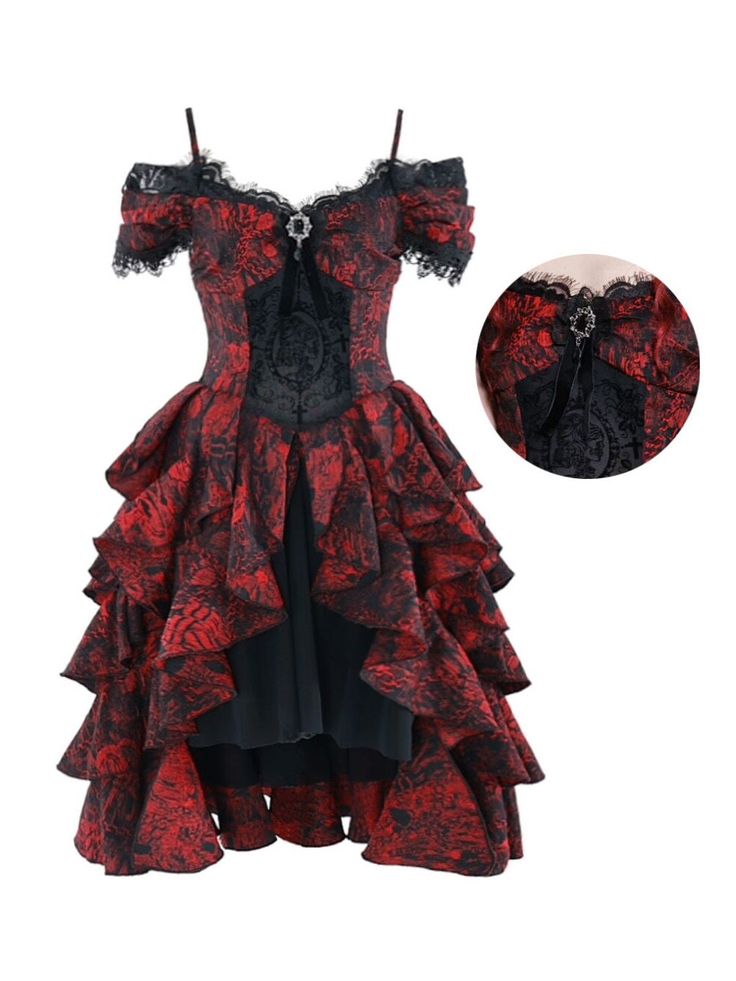 Fem Clothing, Salem Wedding, Wave Dress, Vampire Dress, Mode Steampunk, Japanese Dress, Funky Outfits, Goth Dress, Frill Dress