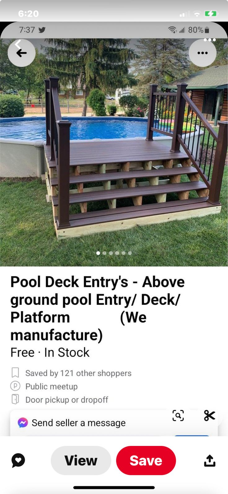 the pool deck entry and above ground platform is on sale for $ 1, 500