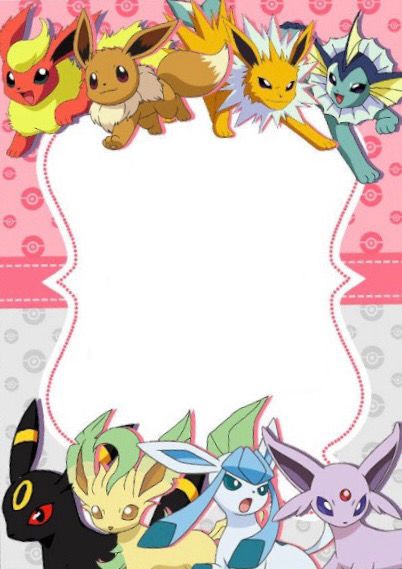 pokemon birthday card with many different types of pikachu and eenies on it