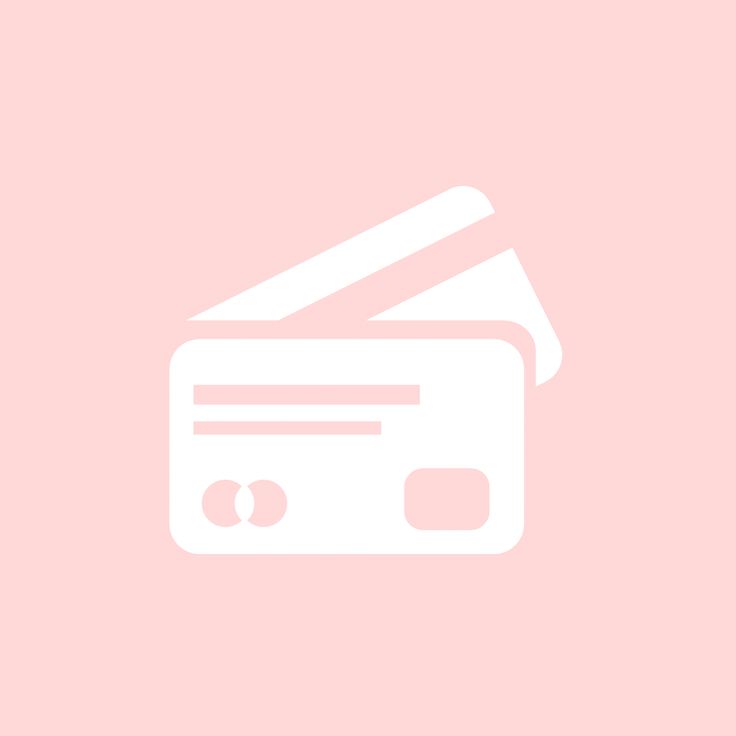 a pink background with a credit card