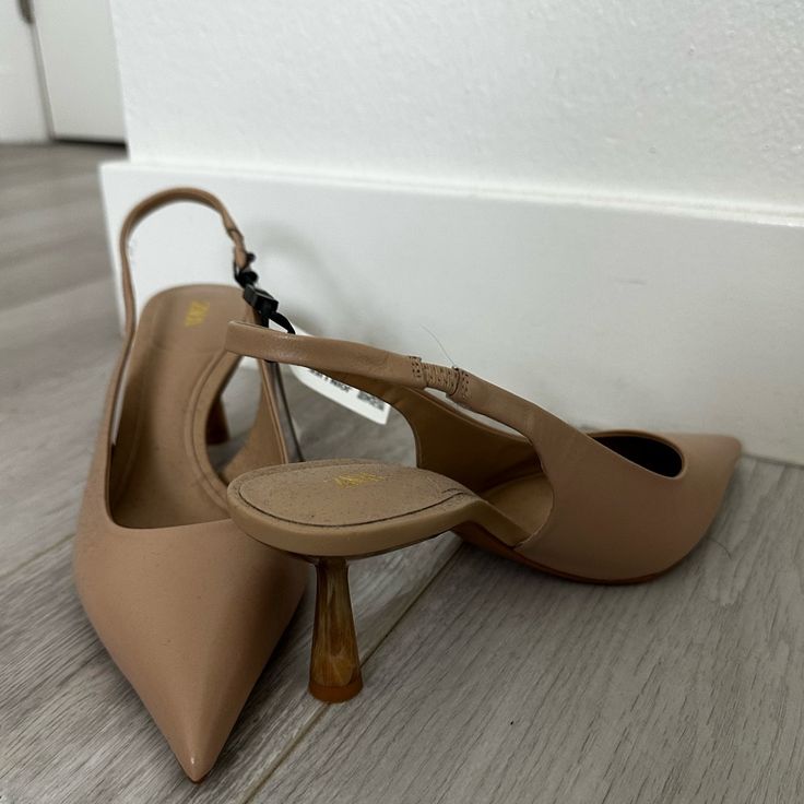 Cute Beige Slingback With Marble Heel. Nwt - Unfortunately These Didn’t Fit My Ankles So They Never Saw The Light Of Day. Beige Pointed Toe Slingback Pumps With 4-inch Heel, Beige Slingback Pumps With 4-inch Pointed Heel, Beige Slingback Pumps With Wrapped Heel And Ankle Strap, Beige Slingback Pumps With Medium Width Pointed Toe, Beige Slingback Pumps With 4-inch Heel For Office, Beige Slingback Pumps With Pointed Toe, Beige Slingback Pumps With Padded Heel Medium Width, Beige Pointed Toe Slingback Pumps Medium Width, Beige High Heel Slingback Pumps For Work