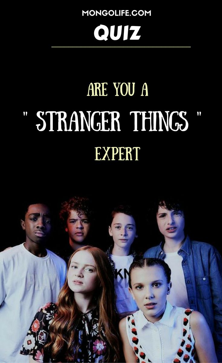 a group of people standing next to each other with the words are you a strange things expert