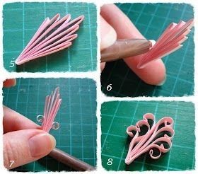 instructions for how to make an origami flower brooch / pincush