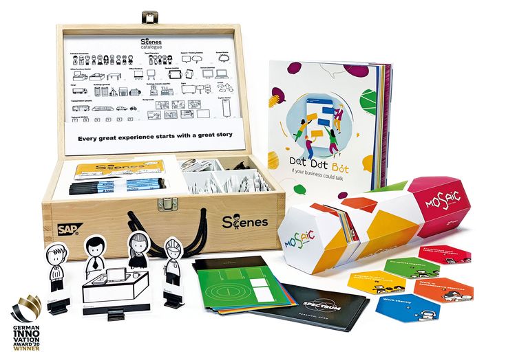 an open wooden box with some stickers and other items in it on a white background