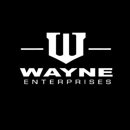 the wayne enterprises logo on a black background