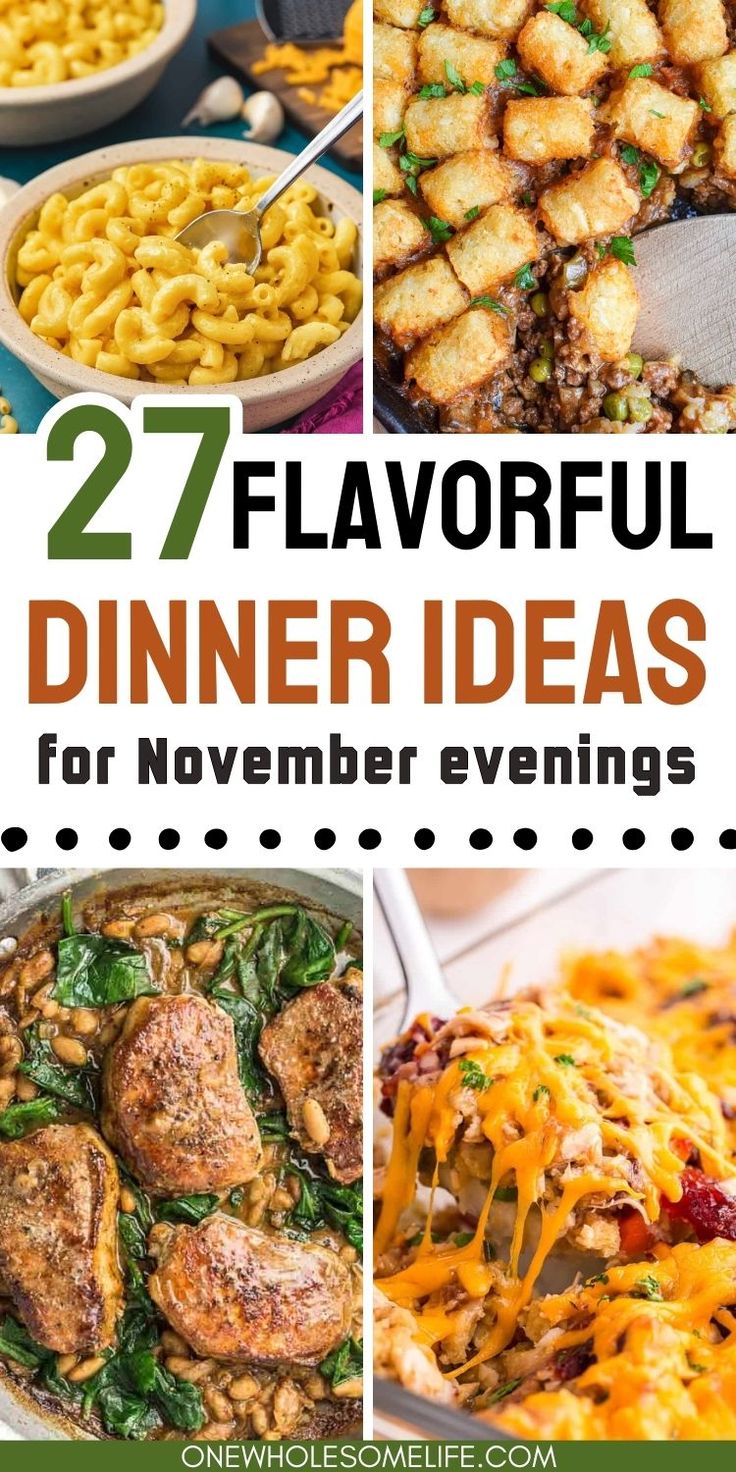 Collage of dinner ideas for November Rain Day Dinner Ideas, Great Dinners For Guests, Takeout Dinner Ideas, Staff Meal Ideas, Dinner Ideas For 9 People, Dinner Recipes For Leftovers, Easy Healthy Weeknight Dinners Families, Easy Weekend Recipes, Best Winter Meals Dinners