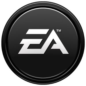 the ea logo on a black button