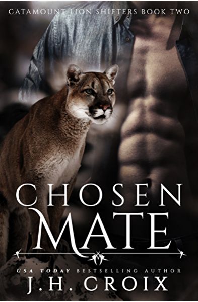 the cover to chosen mate by j h croxk, with an image of a mountain lion