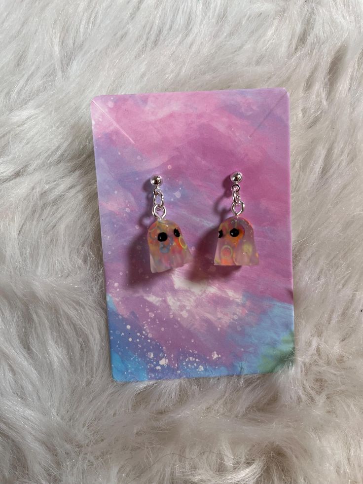 Earrings made from epoxy resin Ghost Earrings, Epoxy Resin, Labour Day, Jewelry Earrings Dangle, Etsy Earrings, Dangle Drop Earrings, Ghost, Dangle Earrings, Birthday Gifts