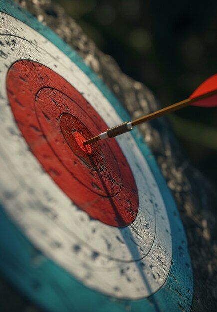 an arrow hitting the center of a target