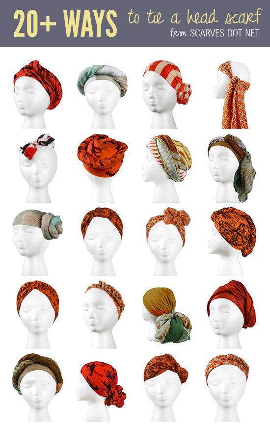 Or dress up your hairdo with a head scarf. | Here's How To Tie Anything And Everything Tie A Head Scarf, Head Scarf Tying, Makeup Tip, Scarf Knots, Head Scarves, Head Scarf Styles, Turban Style, Hair Wraps, Scarf Tying