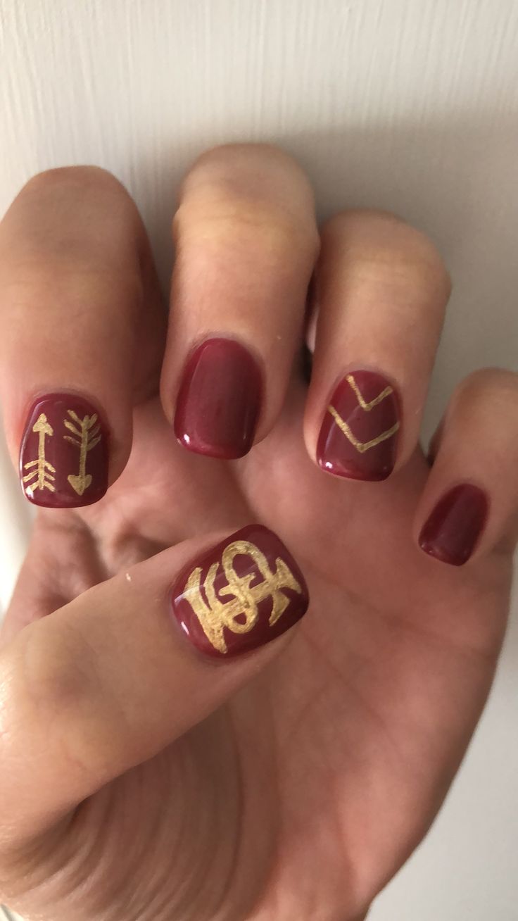 Florida State Nail Designs, Florida State Seminoles Nails, Florida State Nails, Fsu Nails Florida State Seminoles, Fsu Nails Designs, Fsu Nails, Game Day Nails, Badass Nails, Football Nail Designs