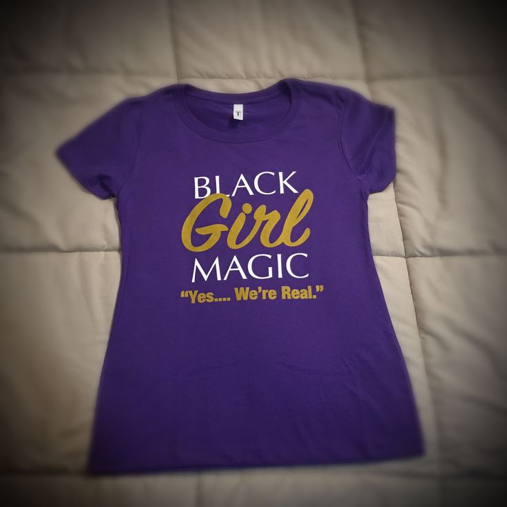 "Black Girl Magic Purple and Gold Shirt. Feel inspired and inspire others with our graphic tees. T-shirt is made of 40% cotton / 60% poly (40/60 Blend). SHIRT TYPES ---------------------------------------------------------------------------------------- A) Standard Shirts - are unisex. For women, that means it runs big. B) Women Shirts - are fitted and available on the dropdown menu or by request. B) Kids onesis are also available by request (*All kids and infants shirts are 100% pre-shrank cott Magic Purple, Shirt Types, Melanin Shirt, Single Shirt, Gold Shirt, All Kids, Feel Inspired, Baby Shirts, Inspire Others