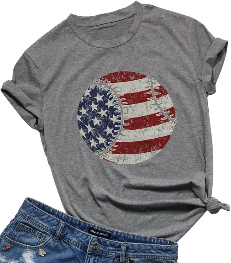 PRICES MAY VARY. Material: Cotton Blend,Soft and Comfortable to Wear. ♥♡ Patriotic American Flag Stripes and Stars Baseball T-Shirt Cute Baseball Fan Shirt Mom Women Ladies Casual Short Sleeve Tees. ♥♡ American Flag T-Shirt 4th of July USA Flag Shirt Fun Cute Graphic Tee Independence Day Tops. A Great Gift For A Birthday, Anniversary, Graduation, Valentine's Day, Christmas, Mothers'day, Thanksgiving, Easter or Halloween Costume. ♥♡ Suggest To Hand/Machine Wash Cold Water, Do Not Dry Clean, Dry F Baseball Fan Shirts, Baseball Print, American Flag Tshirt, American Flag Print, Baseball Mom Shirts, America Flag, American Flag Shirt, Baseball Shirt, Fan Shirts