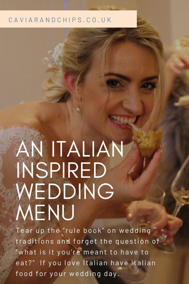 an italian inspired wedding menu with the words, can't wait for you to have it