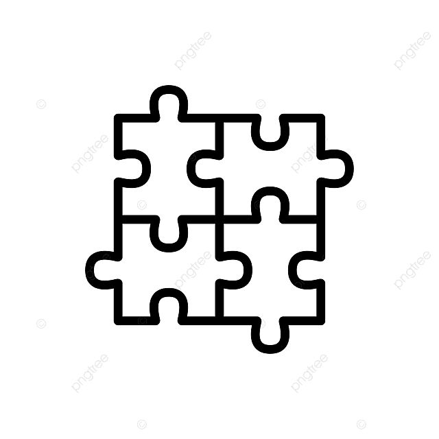 a piece of puzzle is shown in black and white