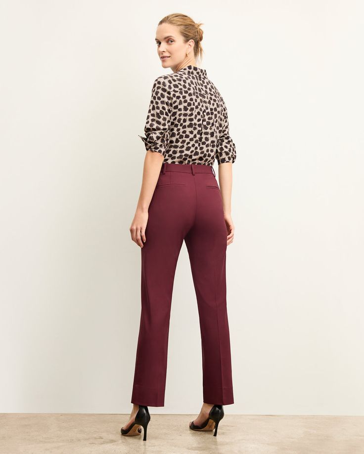 Smith Pant - Washable Wool Twill :: Shiraz – M.M.LaFleur Power Casual, The Smith, Virtual Stylist, Work Style, High Hips, Virtual Fashion, Dry Cleaners, Shiraz, Suit Shop