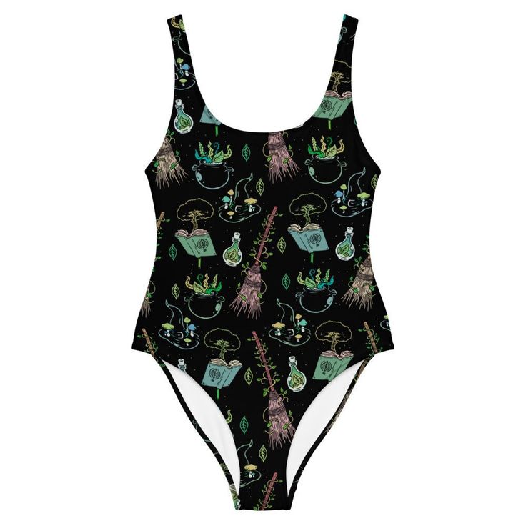 This spooky one-piece swimsuit for all figures will bring out your best features. Enjoy the smooth fabric and the flattering design, and show it off by the sea or pool! 📦 FREE SHIPPING ON USA ORDERS OVER $35 📦 - 82% Polyester, 18% Spandex - Chlorine-resistant fabric - Cheeky fit with a scoop neckline and a low scoop back - Double-layer front - Four-way stretch material stretches and recovers on the cross and lengthwise grains --SIZING-- Please check size chart, it's the last photo. --SHIPPING- Casual Summer Swimwear With Character Print, Character Print Swimwear For Summer Beach, Character Print Swimwear For Summer Swimming, Fitted Swimwear With Character Print For Swimming, Fitted Sleeveless Swimwear For Costume Party, Fitted Halloween Swimwear For Pool, Summer Costume Party One-piece Bodysuit, Summer One-piece Bodysuit For Costume Party, Black Swimwear For Summer Costume Party