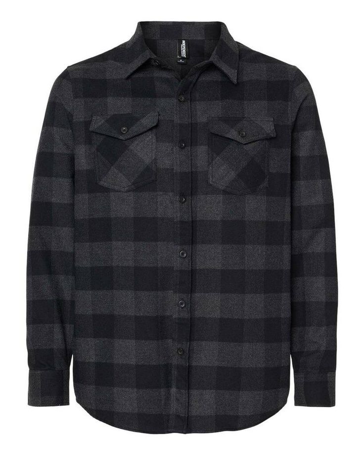 Flannel Shirt - CHARCOAL HEATHER/ BLACK - S | Independent Trading Co. Flannel Shirt in Charcoal Heather/Black Size Small | Cotton/Polyester Blend Adult Dress, Emo Stuff, Black Flannel, Tactical Clothing, Grey Flannel, Gamer Room, Button Up Long Sleeve, Flannel Material, Clothes Ideas