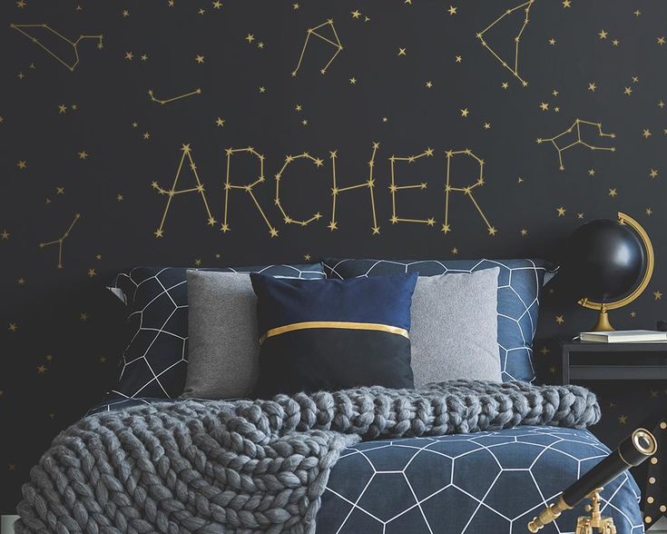 Personalized Constellation Name Wall Decal Set - Project Nursery Constellation Name, Boys Space Bedroom, Outer Space Bedroom, Space Themed Bedroom, Space Themed Room, Space Themed Nursery, Space Nursery, Space Room, Nursery Baby Room