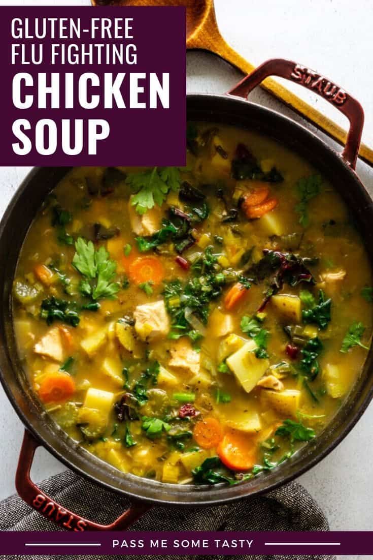 A hearty chicken soup for those cold, winter days when you’re perhaps not feeling well or just want to curl up with a comforting bowl of soup. A quick and easy version of traditional chicken soup that can be made with noodles, wild rice, or potatoes. | passmesometasty.com #chickensoup #chickennoodlesoup #glutenfreechickennoodlesoup #glutenfreechickensoup #glutenfreerecipes Gluten Free Chicken Soup, Hearty Chicken Soup, Dehydrated Chicken, Not Feeling Well, Gluten Free Noodles, Hearty Chicken, Stove Top Recipes, Chicken Chili Recipe, Delicious Soup Recipes