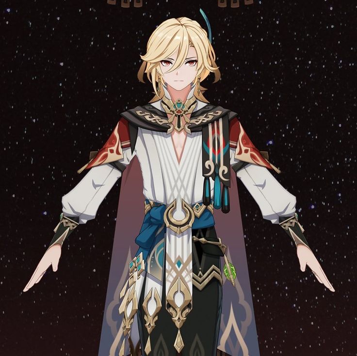 an anime character standing in front of the stars