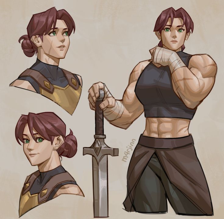 Buff Women, Muscle Girls, Woman Drawing, Female Character Design, Character Creation, Dnd Characters, Character Portraits, A Drawing, Art Reference Poses