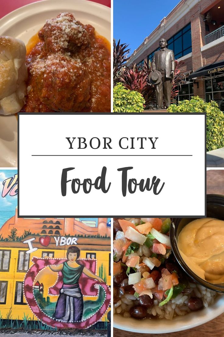 a collage of photos with the words ybor city food tour