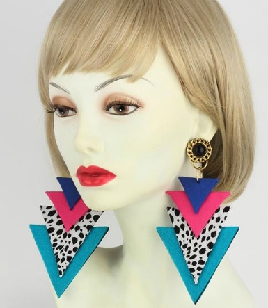 80s neon dangle earrings 80s Earrings Aesthetic, Diy 80s Earrings, 80’s Prom Jewelry, 80s Statement Earrings, 1980s Makeup And Hair, Vintage 80s Earrings, To My Niece, October Birthdays, 1980s Earrings