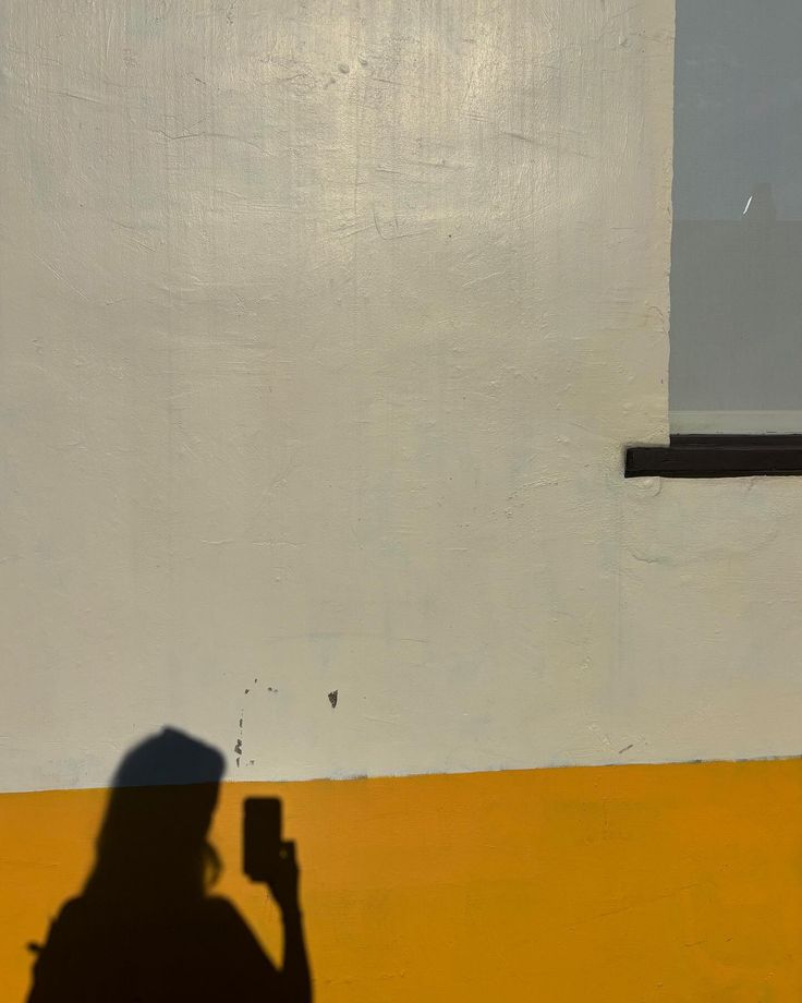 the shadow of a person holding a cell phone